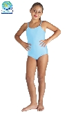 BODY LYCRA SPALLINE TINTA UNITA AZZURRO BAMBINA